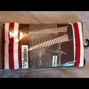Leg Avenue Red & White striped tights